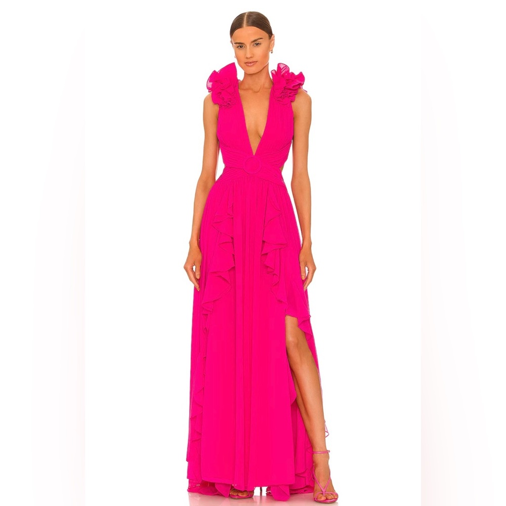 PatBO Flutter Sleeve Maxi Dress in Azalea